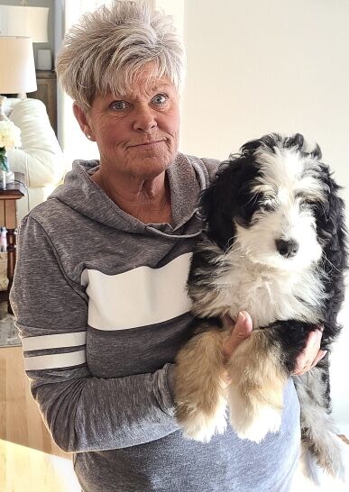Linda Albrecht and her puppy